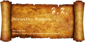 Horovitz Kadosa névjegykártya